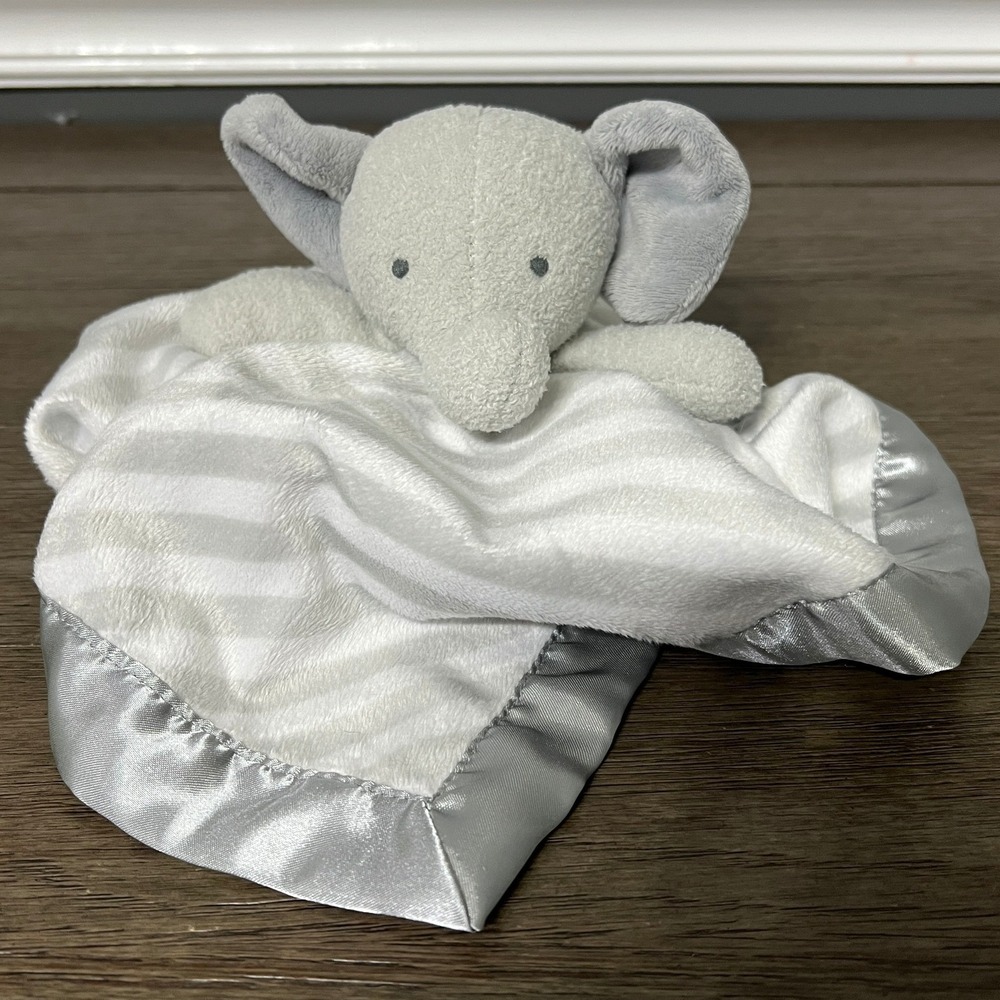 Cloud Island Grey Elephant‎ Plush with Stripes Lovey